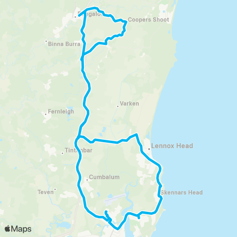 School buses Southern Cross Public to Xavier Catholic Coll via Macadamia Castle map