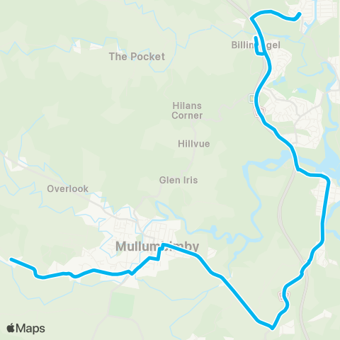 School buses Mullumbimby Schools to Billinudgel via Ocean Shores map