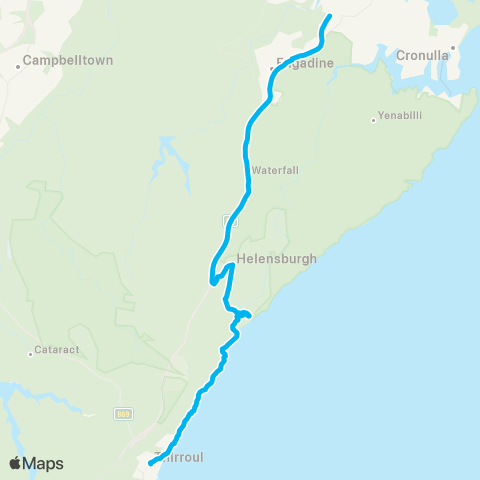 Temporary buses Sutherland, then all stations to Thirroul map