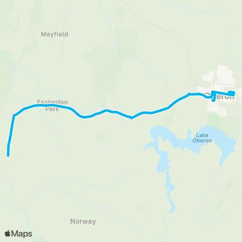 School buses Oberon Schools to Wisemans Creek via Essington map