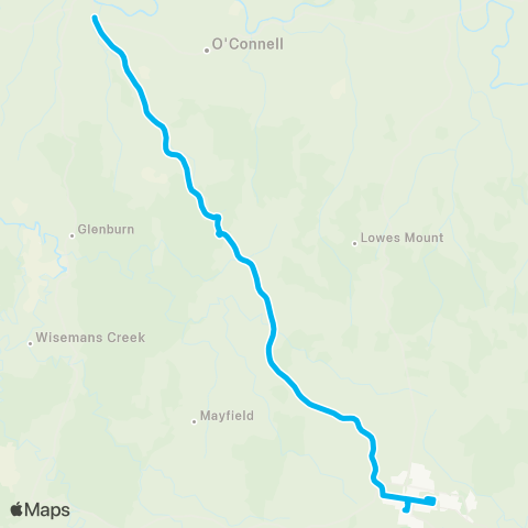 School buses Oberon Schools to O'Connell via O'Connell Rd map