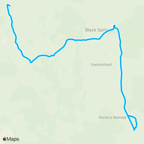 School buses Black Springs Public to Mt David via Porters Retreat map