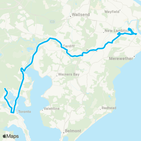 Temporary buses Fassifern, then all stations to Newcastle map