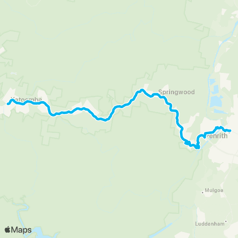 Temporary buses Penrith, then all stations to Katoomba map
