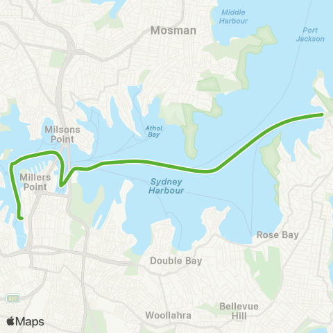 Private ferry and fast ferry services CCWB Watsons Bay Ferry map