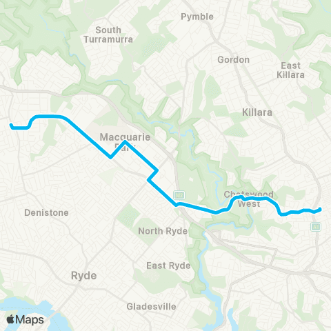 Temporary buses Chatswood, then all stations to Epping map