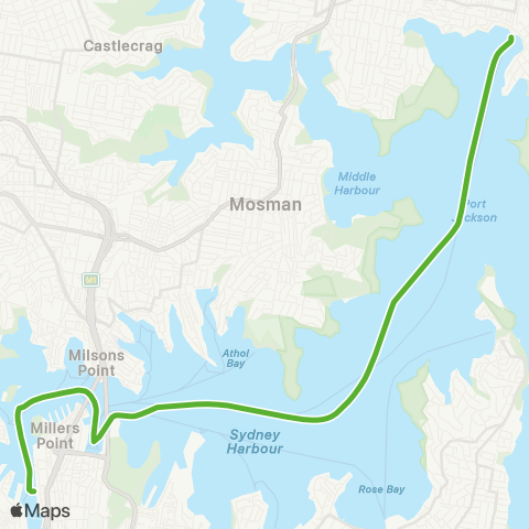 Private ferry and fast ferry services CCWM Manly and Watsons Bay Ferry map