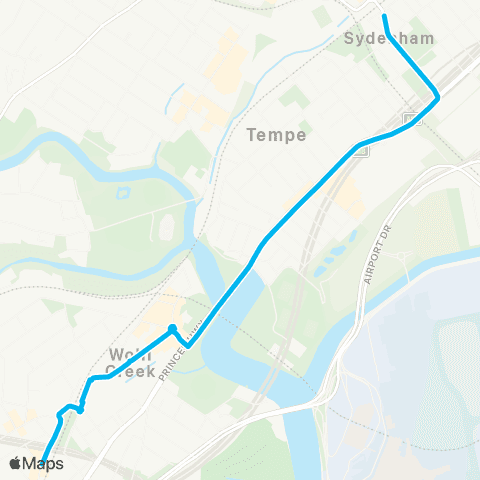 Temporary buses Sydenham, then Wolli Creek, Arncliffe map