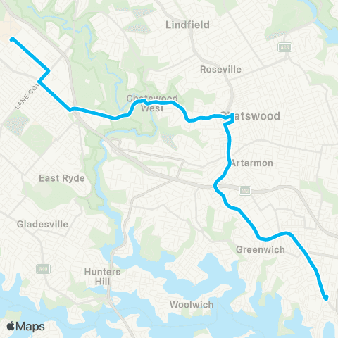 Temporary buses Victoria Cross, then all stations to Macquarie Uni map