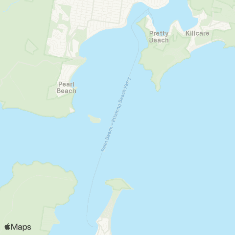 Private ferry and fast ferry services WAGE Palm Beach to Ettalong Ferry map