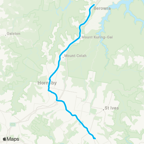 Temporary buses Gordon, then all stations to Berowra map