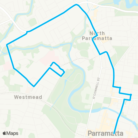 Temporary buses Parramatta to Westmead Children's Hosp map