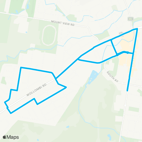 Hunter Buses Network Cessnock to West Cessnock (Loop Service) map