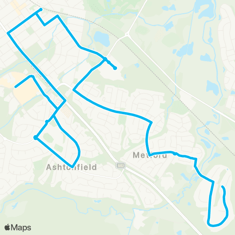 Hunter Buses Network Green Hills Shopping Ctr to Woodlands Estate via Maitland Hosp map