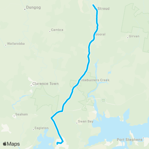 Other TfNSW routes Unknown Long Name map