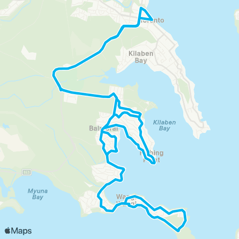 Hunter Buses Network Morisset to Toronto via Wangi Wangi and Fishing Point map