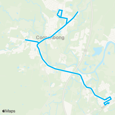 Hunter Buses Network Cooranbong to Morisset map