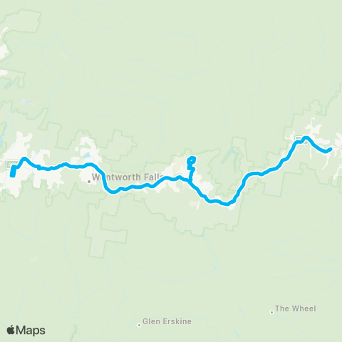Blue Mountains Buses Network Springwood to Katoomba map
