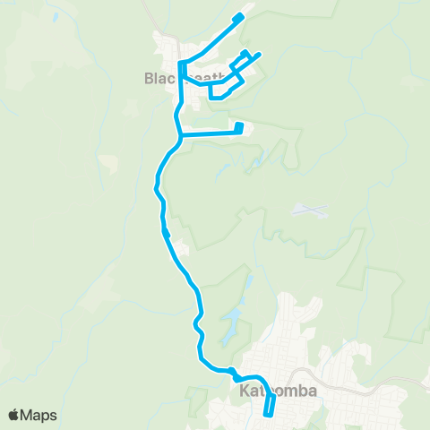 Blue Mountains Buses Network Katoomba to Blackheath (Loop Service) map