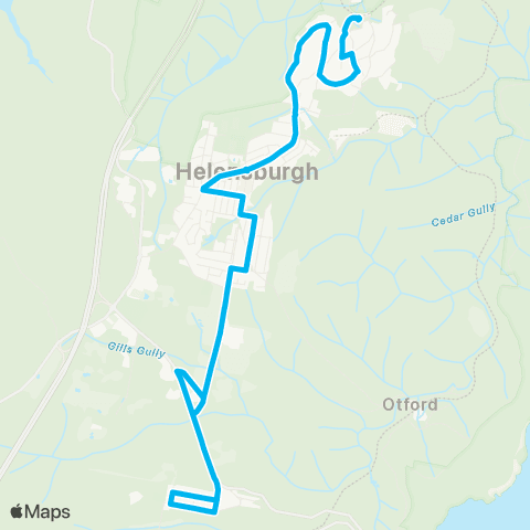 Illawarra Buses Network Stanwell Tops to Helensburgh (Loop Service) map