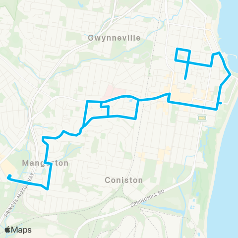 Illawarra Buses Network Wollongong to Figtree via Mangerton (Loop Service) map