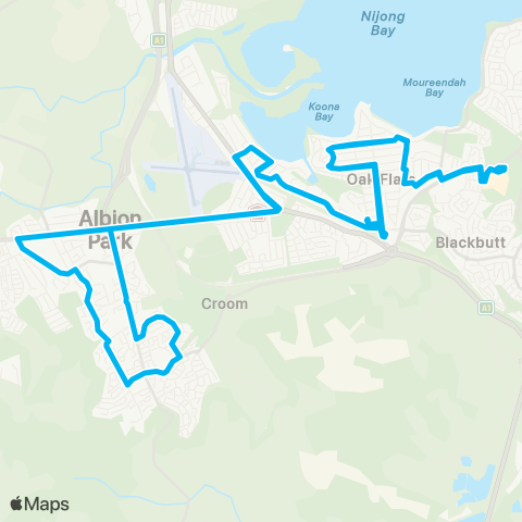 Illawarra Buses Network Shellharbour to Albion Pk (Loop Service) map