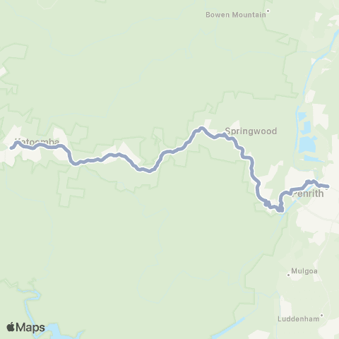 Temporary Buses Katoomba, then all stations to Penrith map
