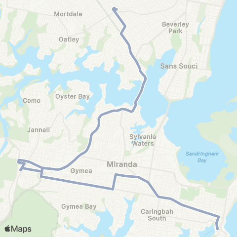 Temporary Buses Cronulla, then all stations to Sutherland, Hurstville and return map