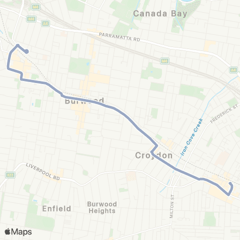 Temporary Buses Strathfield, all stations to Ashfield and return map