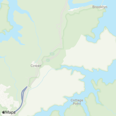 Temporary Buses Berowra, then Cowan, Hawkesbury River (Loop Service) map