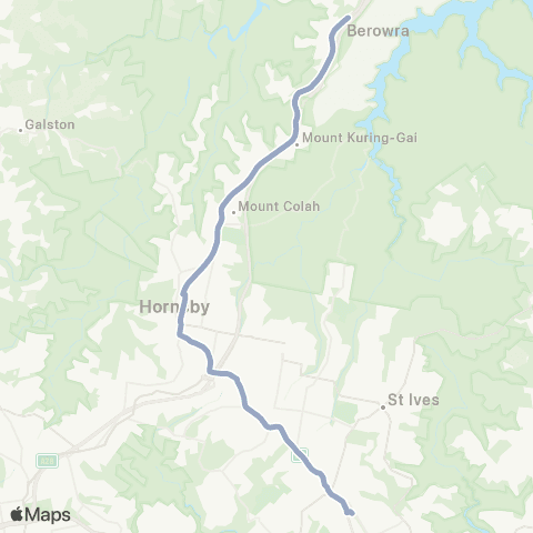 Temporary Buses Berowra, then all stations to Gordon and return map