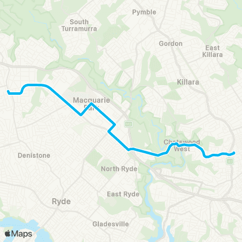 Other TfNSW routes Unknown Long Name map