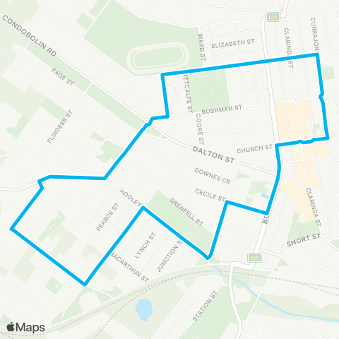 Central West and Orana Network Parkes Town Ctr to W Parkes via Best St (Loop Services) map