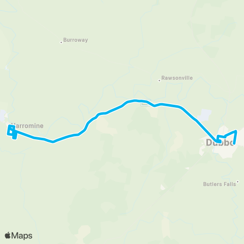 Central West and Orana Network Narromine to Dubbo via Mitchell Hwy map