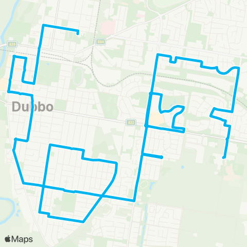 Central West and Orana Network Orana Mall to Dubbo CBD via Keswick & S Dubbo map