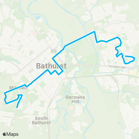 Central West and Orana Network Kelso to Charles Sturt University map