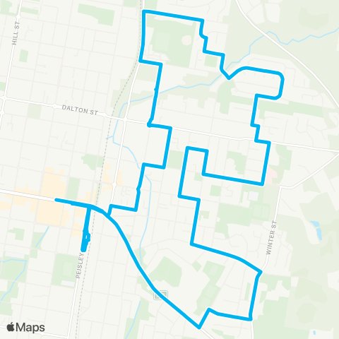 Central West and Orana Network Orange City Ctr to E Orange (Loop Service) map