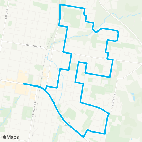 Central West and Orana Network Orange City Ctr to E Orange (Loop Service) map