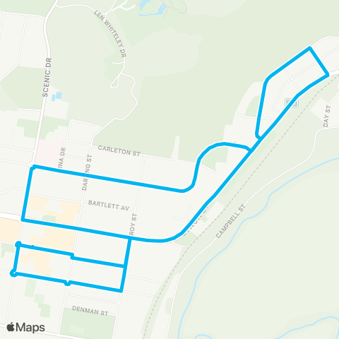 Central West and Orana Network E Cowra to Cowra Town Ctr (Loop Service) map