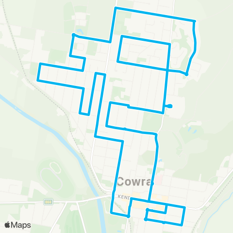 Central West and Orana Network Mulyan & N Cowra to Cowra Town Ctr (Loop Service) map
