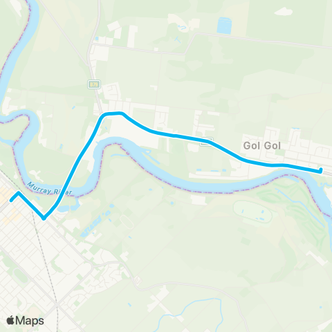 Far West Network Gol Gol to Mildura via Buronga map