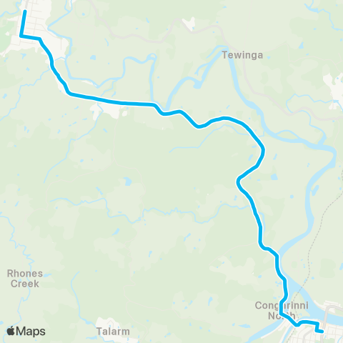 North Coast Network Bowraville to Macksville via Wilson Rd map