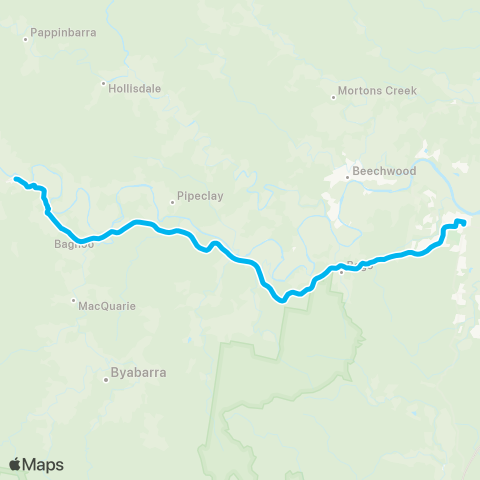 North Coast Network Yarras Forbes River Rd to Wauchope map