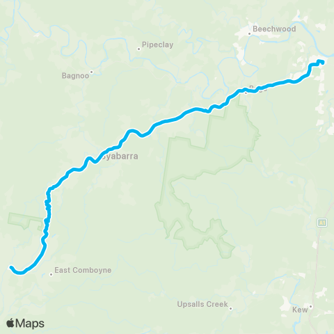 North Coast Network Comboyne to Wauchope map