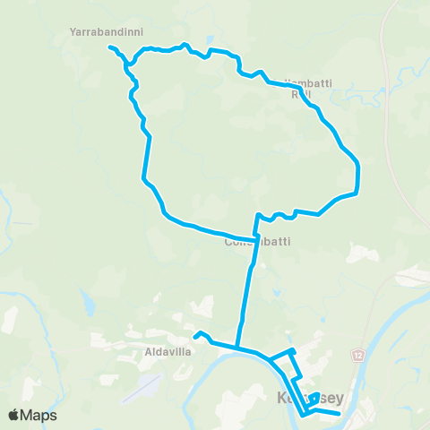 North Coast Network Kempsey to Collombatti (Loop Service) map