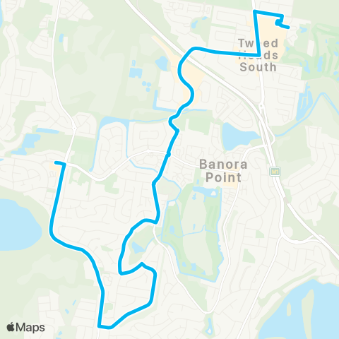 North Coast Network Banora Point to Tweed City map