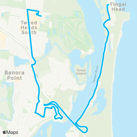 North Coast Network Fingal Head to Tweed City map