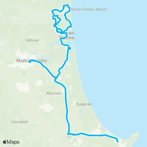 North Coast Network Byron Bay to Ocean Shores map