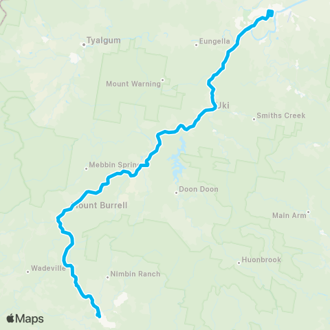 North Coast Network Murwillumbah to Nimbin (Loop Service) map