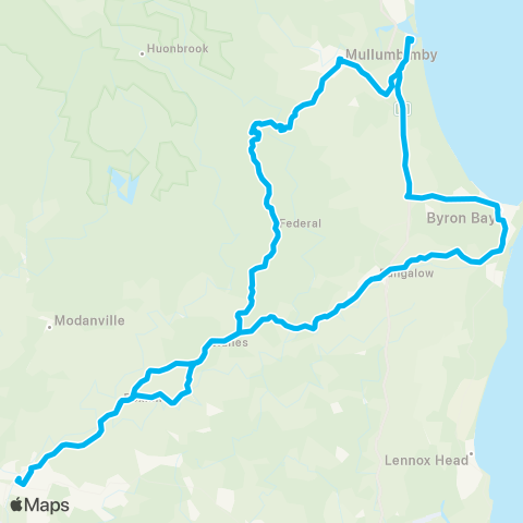 North Coast Network Byron Bay to Lismore map